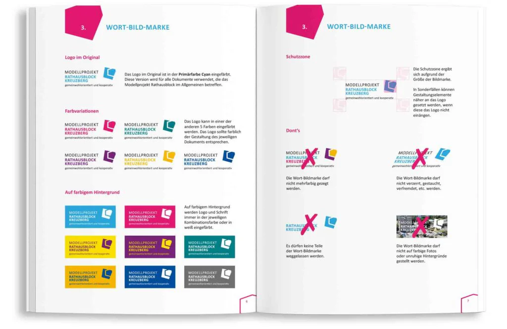 Design Manual Broschüre Layout Satz Druck